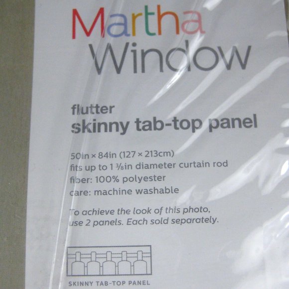 Martha Window Curtain Flutter Tab-Top Sheer 1 Panel Campus khaki 50 x 84 In - Picture 3 of 4